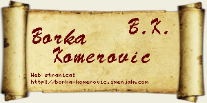 Borka Komerović vizit kartica